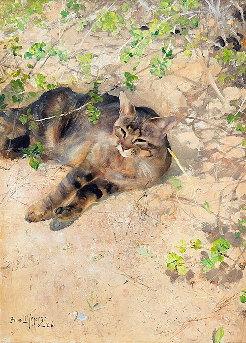 Jeppe the Cat in the spring sun, 1886, Bruno Liljefors