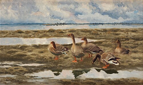 Landscape with geese, 1920, Bruno Liljefors