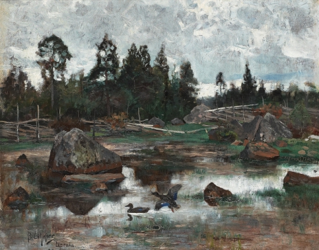 Landscape from Uppland, 1882, Bruno Liljefors