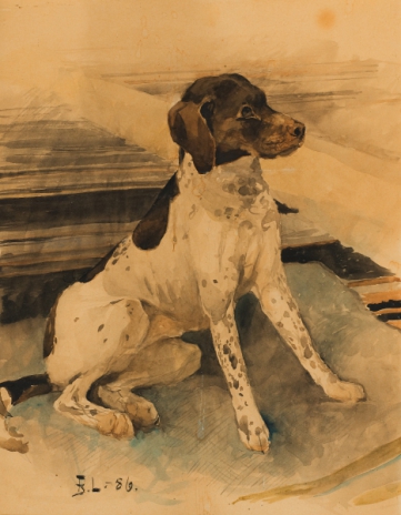 Hunting dog, 1886, Bruno Liljefors