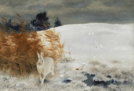 Hare in winter landscape, 1929, Bruno Liljefors