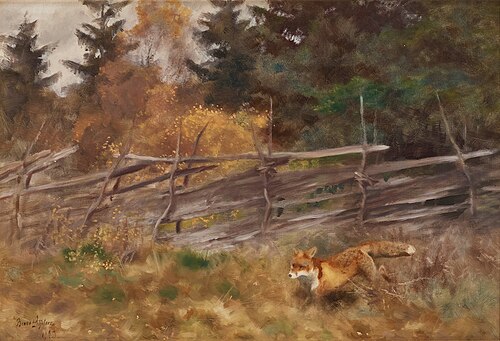 Fox in Autumn Landscape, 1929, Bruno Liljefors
