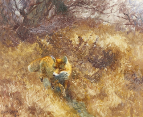 Fox in autumn landscape, 1916, Bruno Liljefors