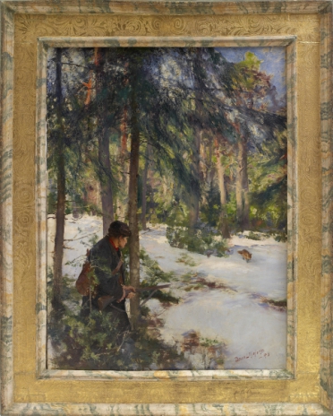Fox hunter on stand, 1890, Bruno Liljefors