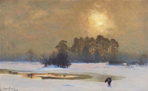 Fox in winter landscape, 1923, Bruno Liljefors
