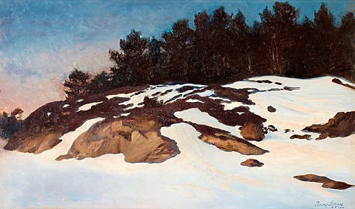 Winter landscape at dawn, 1900, Bruno Liljefors