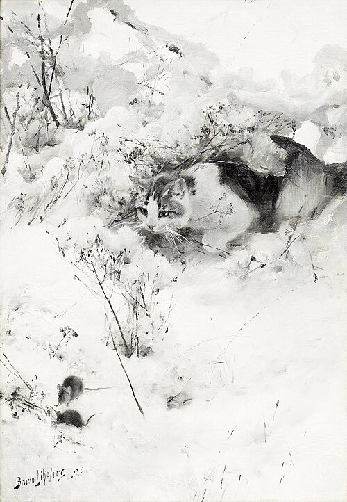 Stalking cat, 1890, Bruno Liljefors