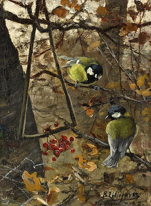 Great tits, 1882, Bruno Liljefors