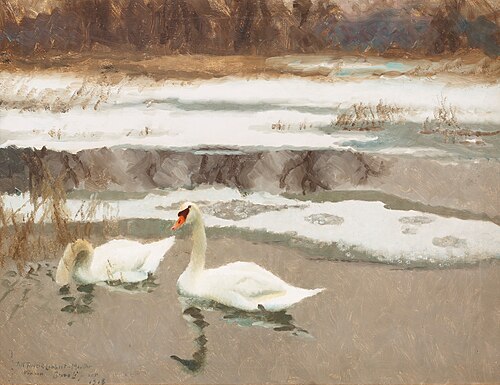 Swans, 1918, Bruno Liljefors