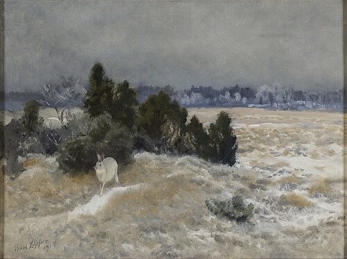 Winter hare, 1915, Bruno Liljefors