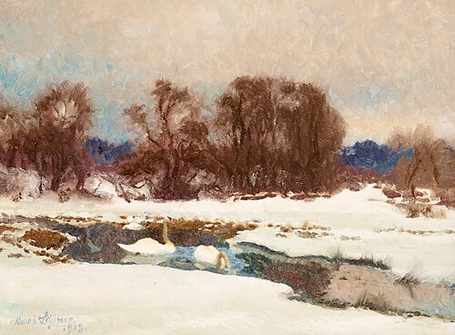 Winter swans, 1918, Bruno Liljefors