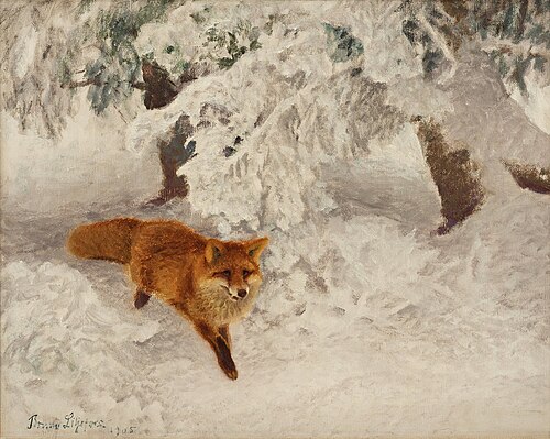 Winter landscape with fox, 1905, Bruno Liljefors