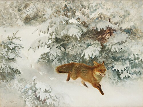 Fox in winter landscape, 1921, Bruno Liljefors