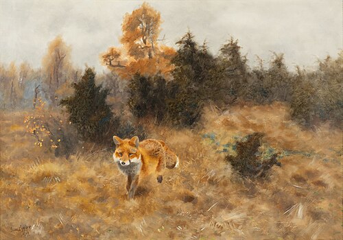 Fox in autumn landscape, 1919, Bruno Liljefors