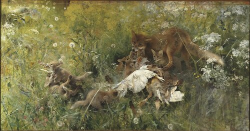 Famille de renards, 1886, Bruno Liljefors