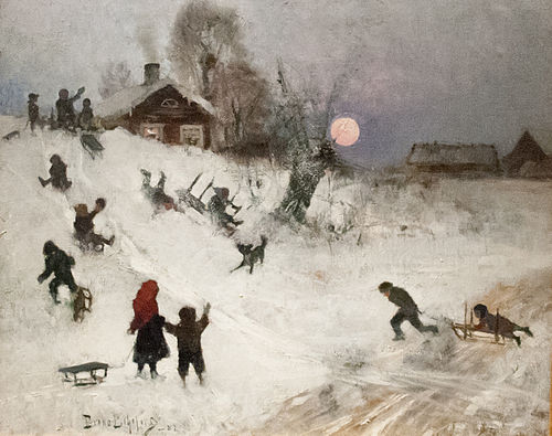 Sledging, 1882, Bruno Liljefors