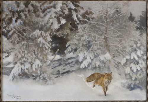 Fox in Winter Landscape, 1938, Bruno Liljefors