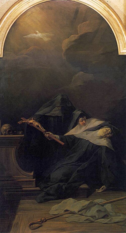 mort de sainte Scholastique, sœur de saint Benoît, 1730, Jean Restout