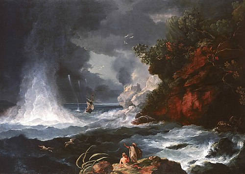A View of Cape Stephens in Cook's Straits (New Zealand) with Waterspout, 1776, 1776, William Hodges