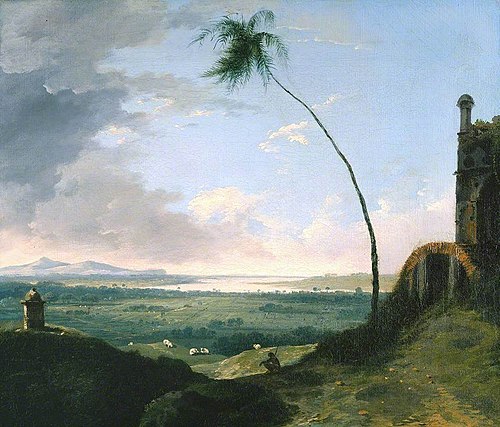 Tomb and Distant View of Rajmahal Hills, 1782, William Hodges