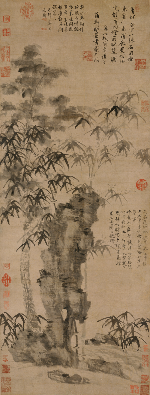倪瓒梧竹秀石图轴, , Ni Zan