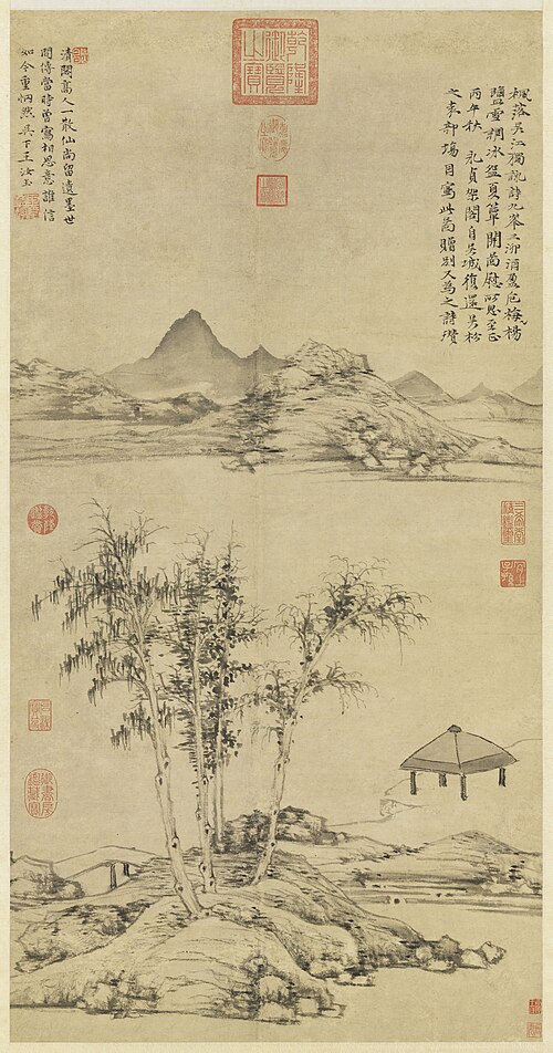 Falling Maple Leaves on the Wu River, 1366, Ni Zan