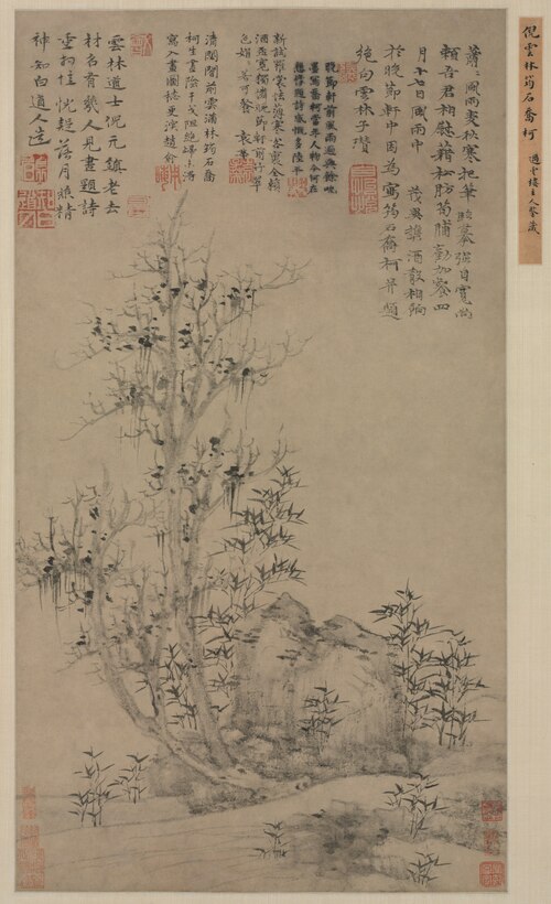 Bamboo, Rock, and Tall Tree, 1349, Ni Zan