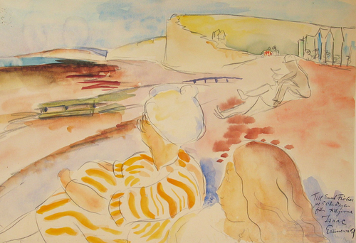 Beach scene., 1940, Isaac Grünewald