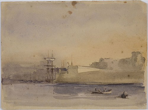 Brest, entrée Est de la Penfeld, 1848, René Gillotin