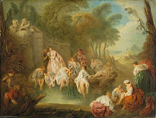 Bathing Party in a Park, 1730, Jean-Baptiste Pater