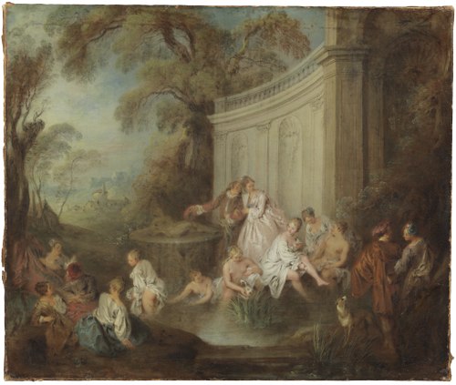 A Company Bather in a Park, , Jean-Baptiste Pater
