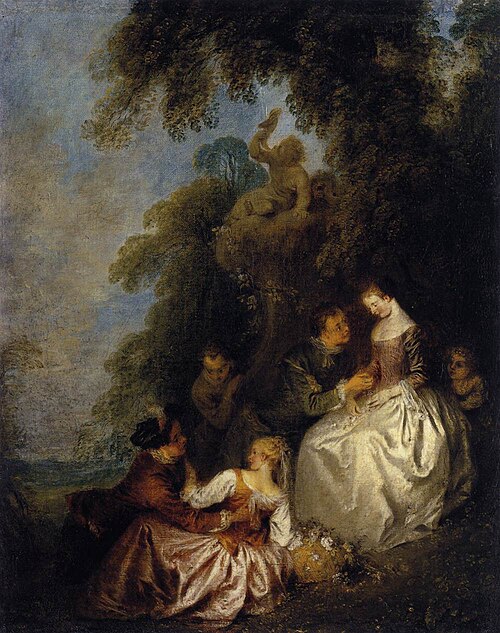 Conversation galante dans un parc, 1725, Jean-Baptiste Pater