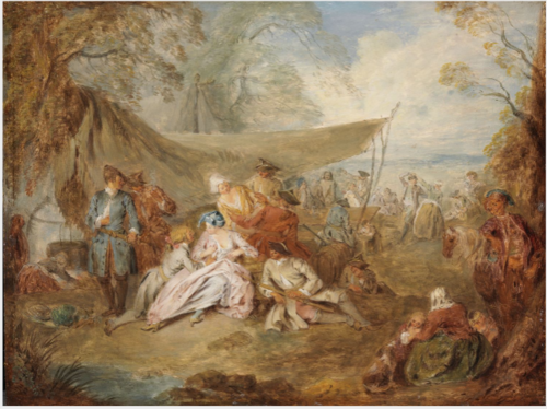 Figures Resting in a Military Encampment, 1727, Jean-Baptiste Pater