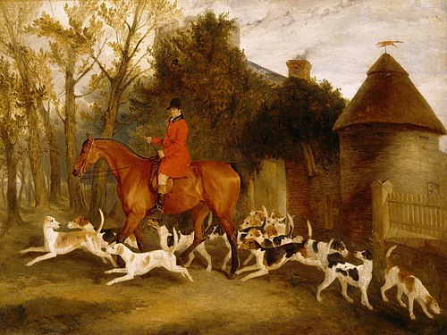 Thomas Sebright with the Fitzwilliam Hounds, 1839, Richard Barrett Davis