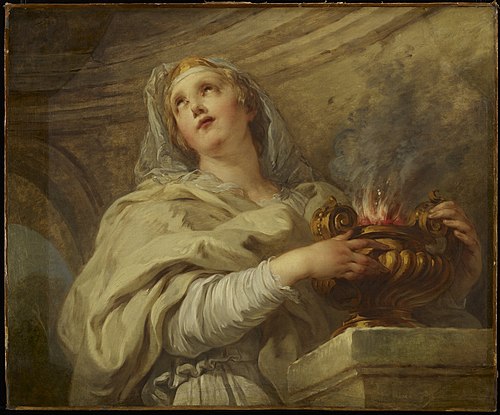 A Vestal Virgin Tending Fire, 1726, François Lemoyne
