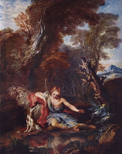 Narcisse contemple son reflet dans l'eau, 1728, François Lemoyne