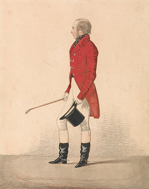 R. W. Selby-Lowndes in a Scarlet Coat, 1843, Richard Dighton the younger