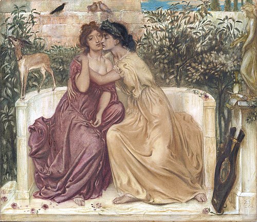 Sappho and Erinna in a Garden at Mytilene, 1864, Simeon Solomon