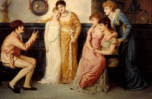 A Youth Relating Tales to Ladies, 1870, Simeon Solomon
