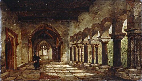 Cloisters, Canterbury Cathedral, 1884, Richard Henry Nibbs
