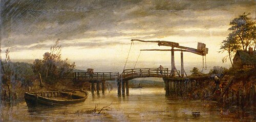 Old Drawbridge on the Ouse at Barcombe, East Sussex, , Richard Henry Nibbs