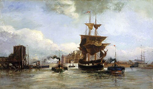 Leaving West Bute Dock, Cardiff, 1900, Richard Short