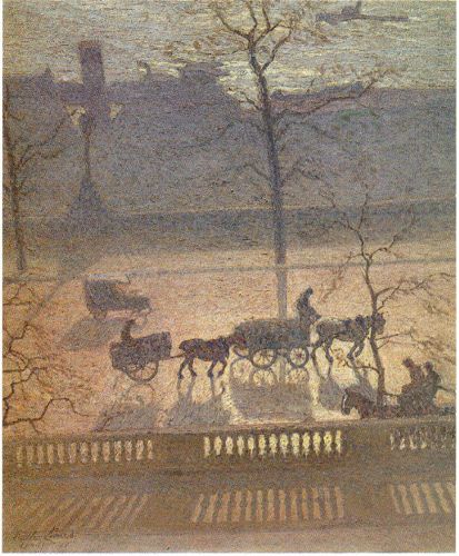 View of London: bank along the Thames, 1917, Émile Claus