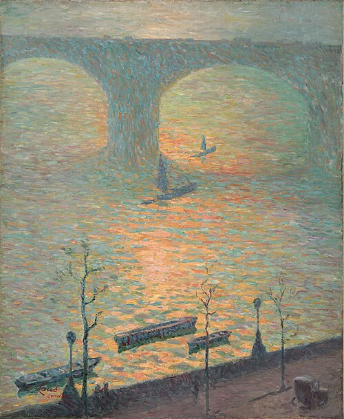 Sun Effect on the Thames, 1918, Emile Claus