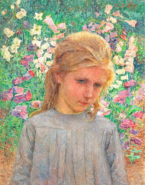 Meisje in bloementuin, 1896, Emile Claus