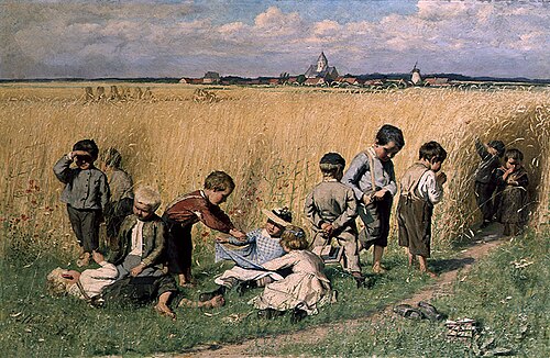 On the Way to School, 1888, Emile Claus