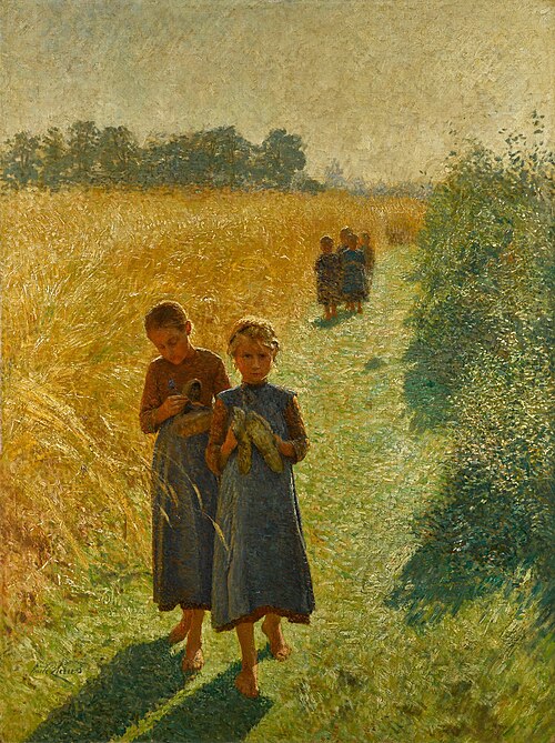 Girls in the field, , Emile Claus