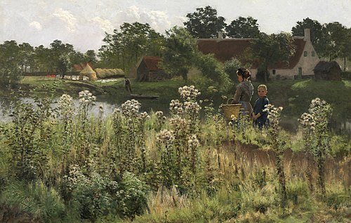 La Lys à Astene, 1885, Émile Claus