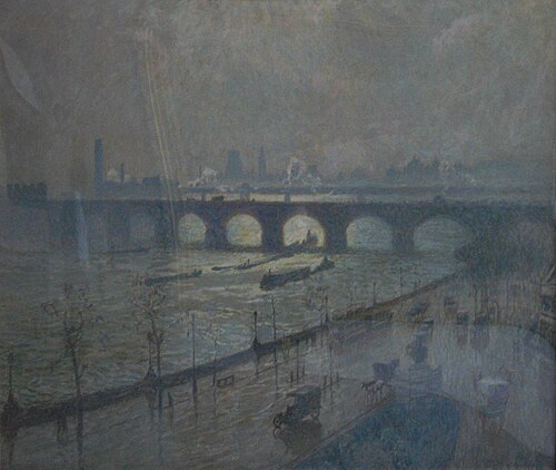 Waterloo Bridge, sun and rain, 1916, Emile Claus