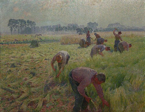 Flax harvesting, 1904, Emile Claus